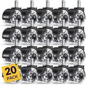 Office Chair Wheels Set of 20 Replacement 2 Inch Dual Casters - Universal Fit 11mm Rubber Smooth Quiet Rolling Casters - for Hardwood Floors Carpet Computer Grey Office Chair Wheels Set of 20 Replacement 2 Inch Dual Casters - Universal Fit 11mm Rubber Smooth Quiet Rolling Casters - for Hardwood Floors Carpet Computer Grey