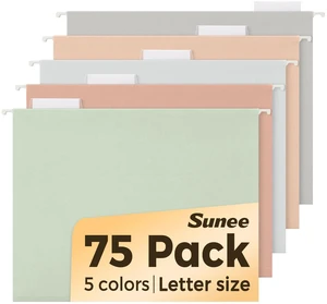 Hanging File Folders, Pastel Colors - 75 Pack, Colored File Folders Letter Size with 1/5-Cut Tabs, Ideal for Organizing Home and Office Documents Hanging File Folders, Pastel Colors - 75 Pack, Colored File Folders Letter Size with 1/5-Cut Tabs, Ideal for Organizing Home and Office Documents