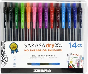 SARASA X20 Retractable Gel Pen, Assorted Ink, 0.7mm, 14-Pack Rapid-Dry Ink, Smear-Resistant, Ideal for Left-Handed Writers, Note-Taking, Office, School Supplies, Medium Point Tip (46824) SARASA X20 Retractable Gel Pen, Assorted Ink, 0.7mm, 14-Pack Rapid-Dry Ink, Smear-Resistant, Ideal for Left-Handed Writers, Note-Taking, Office, School Supplies, Medium Point Tip (46824)