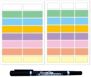 Assorted Colors Waterproof Removable Labels with Pen Adhesive Name Tag 400PCS Name Label Stickers for Baby Daycare,Kids School Supplies,Home Office File Container Organization Assorted Colors Waterproof Removable Labels with Pen Adhesive Name Tag 400PCS Name Label Stickers for Baby Daycare,Kids School Supplies,Home Office File Container Organization