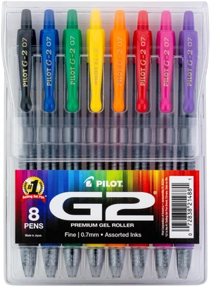G2 Gel Roller Pens, G2 Rainbow Colors Pack, 8 Pack Pouch, Assorted G2 Gel Roller Pens, G2 Rainbow Colors Pack, 8 Pack Pouch, Assorted