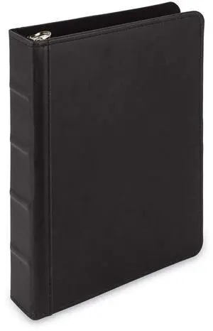 Vintage Leather Mini 3 Ring Binder 1 Inch Round Ring (Holds 200 Sheets), 5.5 x 8.5 Inch Documents, Professional Organizer, Planner, Notebook, Black Vintage Leather Mini 3 Ring Binder 1 Inch Round Ring (Holds 200 Sheets), 5.5 x 8.5 Inch Documents, Professional Organizer, Planner, Notebook, Black