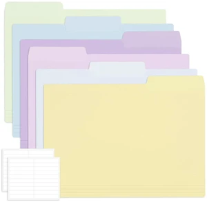 30 Pack Manila File Folders Letter Size, 1/3 Cut Tab Plastic Folders for 8.5 x 11 Paper, 6 Pastel Colors, Includes 40 Erasable Labels, Heavy Duty School Office Organization Supplies 30 Pack Manila File Folders Letter Size, 1/3 Cut Tab Plastic Folders for 8.5 x 11 Paper, 6 Pastel Colors, Includes 40 Erasable Labels, Heavy Duty School Office Organization Supplies