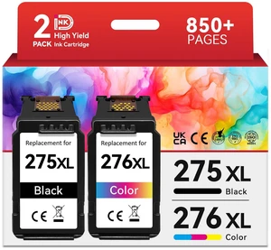 PG-275XL CL-276XL Compatible for Canon 275 and 276 Ink Cartridges Combo Pack PG 275 CL 276 XL Work for Canon Pixma TR4720 TS3720 TS3522 TS3520 TS3722 TS3500 TR4722 TR4723 TR4700 TS3700 Printer PG-275XL CL-276XL Compatible for Canon 275 and 276 Ink Cartridges Combo Pack PG 275 CL 276 XL Work for Canon Pixma TR4720 TS3720 TS3522 TS3520 TS3722 TS3500 TR4722 TR4723 TR4700 TS3700 Printer