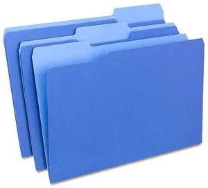 Colored File Folders, Legal Size, 3Tab TopTab Design, Blue, Durable Paper Stock, 100/Pack Durable paper stock for everyday office document organization and filing Colored File Folders, Legal Size, 3Tab TopTab Design, Blue, Durable Paper Stock, 100/Pack Durable paper stock for everyday office document organization and filing