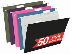 50 Packs Hanging File Folders,Assorted Color Letter Size File Folders with 1/5 Adjustable Cut Tabs for Office/Home/School,Decorative,Drawer,Desk and Cabinet Use(Black,Blue,Pink,Purple,Standard Green) 50 Packs Hanging File Folders,Assorted Color Letter Size File Folders with 1/5 Adjustable Cut Tabs for Office/Home/School,Decorative,Drawer,Desk and Cabinet Use(Black,Blue,Pink,Purple,Standard Green)