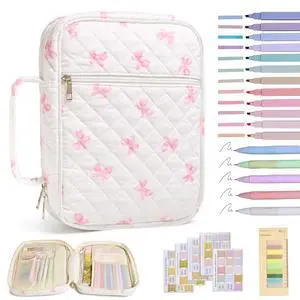 Bible Bag Cover Case for Women Study Supplies Kit Church Book Holder Bible Study Supplies w/ Tabs Pens Portable Church Book Quilted Large Carrying Case Christian Gifts for Women Girls Bible Bag Cover Case for Women Study Supplies Kit Church Book Holder Bible Study Supplies w/ Tabs Pens Portable Church Book Quilted Large Carrying Case Christian Gifts for Women Girls