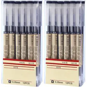 24 Pieces Black Gel Ink Pens, 0.35 Mm Japanese Stationery Extra Fine Point,Smooth Writing for Office School, for Journaling Notes, Includes Clear Storage Case, Korean Stationery Style 24 Pieces Black Gel Ink Pens, 0.35 Mm Japanese Stationery Extra Fine Point,Smooth Writing for Office School, for Journaling Notes, Includes Clear Storage Case, Korean Stationery Style
