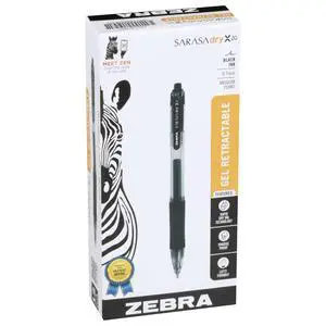SARASA X20 Retractable Gel Pen, Black Ink, 0.7mm, 12-Pack Rapid-Dry Ink, Smear-Resistant, Ideal for Left-Handed Writers, Note-Taking, Office, School Supplies, Medium Point Tip (46810) SARASA X20 Retractable Gel Pen, Black Ink, 0.7mm, 12-Pack Rapid-Dry Ink, Smear-Resistant, Ideal for Left-Handed Writers, Note-Taking, Office, School Supplies, Medium Point Tip (46810)