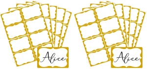 Gold Name Tags,2"x 3" Name Tag Stickers with Gold Border 200 Pcs Adhesive Name Tags Sticker Name Badges Labels for School, Office, Home, Party, Conferences, New Year (Pack of 2) Gold Name Tags,2"x 3" Name Tag Stickers with Gold Border 200 Pcs Adhesive Name Tags Sticker Name Badges Labels for School, Office, Home, Party, Conferences, New Year (Pack of 2)