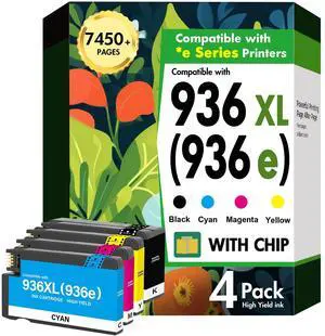 936 936XL 9125e Ink Cartridges Combo Pack for HP Printers 9120e 9730e 936e Replacement for HP936 XL Ink Cartridges for HP OfficeJet Pro 9125e 9120 9730e 9130 9135e 9122e 9128e 9110b Printer 936 936XL 9125e Ink Cartridges Combo Pack for HP Printers 9120e 9730e 936e Replacement for HP936 XL Ink Cartridges for HP OfficeJet Pro 9125e 9120 9730e 9130 9135e 9122e 9128e 9110b Printer