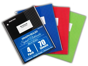 Spiral Notebooks, Wirebound, Journals for School, Work, Business, Aesthetic Stationery, Writing Pads, Teacher & Student Supplies (4, Solid Color, Graph) Spiral Notebooks, Wirebound, Journals for School, Work, Business, Aesthetic Stationery, Writing Pads, Teacher & Student Supplies (4, Solid Color, Graph)