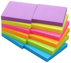 Sticky Notes 3x3 in, Bright Colors Self-Stick Pads, 12 Pads, 100 Sheets/Pad Sticky Notes 3x3 in, Bright Colors Self-Stick Pads, 12 Pads, 100 Sheets/Pad