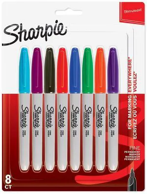 Fine Tip Permanent Marker - Assorted Colours (Pack of 8) Fine Tip Permanent Marker - Assorted Colours (Pack of 8)