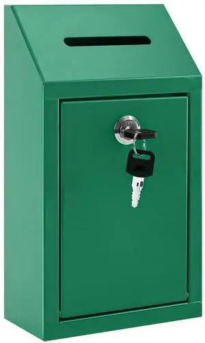 Cash Box for Farm Stand, Money Drop Box with Lock & Slot, Green Wall mount, self-service payment drop, porch pickup, 2 keys, hardware included, 10.24 x 5.7 x 2.95 in Cash Box for Farm Stand, Money Drop Box with Lock & Slot, Green Wall mount, self-service payment drop, porch pickup, 2 keys, hardware included, 10.24 x 5.7 x 2.95 in