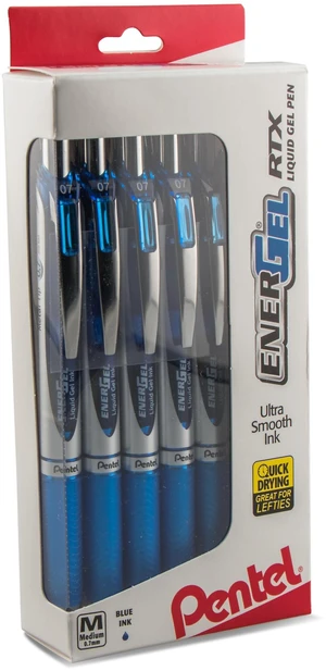 EnerGel RTX RT Liquid Gel Pen, Med, Metal Tip, (0.7mm), Blue Ink, Box of 12 (BL77PC12C1) EnerGel RTX RT Liquid Gel Pen, Med, Metal Tip, (0.7mm), Blue Ink, Box of 12 (BL77PC12C1)