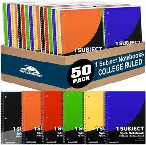 Bulk Notebooks (50 Pack), One Subject Notebooks College Ruled, 140 Pages (70 Sheets),Spiral Bulk Notebooks for Kids, School Supplies, Journaling, Note Taking, Students, and Work Bulk Notebooks (50 Pack), One Subject Notebooks College Ruled, 140 Pages (70 Sheets),Spiral Bulk Notebooks for Kids, School Supplies, Journaling, Note Taking, Students, and Work