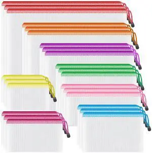 24pcs Mesh Zipper Pouch, 8 Sizes Plastic Zipper Bags for Organizing Multipurpose Waterproof Document Pouches for Office, Travel, Home Board Game Storage - 8 Colors 24pcs Mesh Zipper Pouch, 8 Sizes Plastic Zipper Bags for Organizing Multipurpose Waterproof Document Pouches for Office, Travel, Home Board Game Storage - 8 Colors