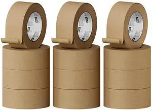 12 Rolls Brown Packing Tape Bulk Packaging Kraft Paper Tape 2InX55Yds Writable Moving Tape for Boxes, Cardboard Shipping for Packing Boxes, Tear by Hand for Express Parcels & Office Use 12 Rolls Brown Packing Tape Bulk Packaging Kraft Paper Tape 2InX55Yds Writable Moving Tape for Boxes, Cardboard Shipping for Packing Boxes, Tear by Hand for Express Parcels & Office Use
