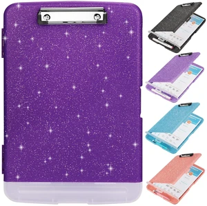 Glitter Clipboard with Storage,Storage Clipboard with Pen Holder,A4 Binder Clip Boards 8.5x11 with Low Profile Clip,Side Opening Sparkle Clipboards, Clipboards Folder for Office Supplies-Dark Purple Glitter Clipboard with Storage,Storage Clipboard with Pen Holder,A4 Binder Clip Boards 8.5x11 with Low Profile Clip,Side Opening Sparkle Clipboards, Clipboards Folder for Office Supplies-Dark Purple