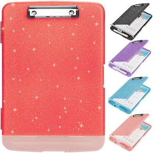 Glitter Clipboard with Storage,Storage Clipboard with Pen Holder,A4 Binder Clip Boards 8.5x11 with Low Profile Clip,Side Opening Sparkle Clipboards,Clipboards Folder for Office Supplies-Grapefruit Red Glitter Clipboard with Storage,Storage Clipboard with Pen Holder,A4 Binder Clip Boards 8.5x11 with Low Profile Clip,Side Opening Sparkle Clipboards,Clipboards Folder for Office Supplies-Grapefruit Red