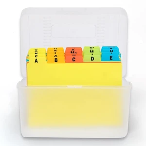 Index Card Holder 4x6 Inches with 25 Plastic Dividers, Clear Index Card Holder 4x6 Inches with 25 Plastic Dividers, Clear
