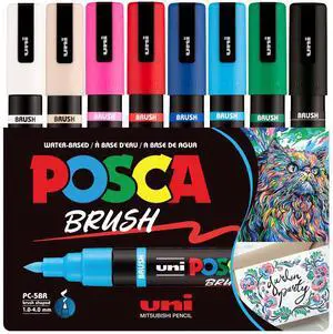 ® PC-5BR Brush Tip Paint Markers, 8 Count Reversible Brush Set Tip size 1.04.0 mm, Water-Based Opaque Paint Pens for Lettering, Calligraphy, Coloring, Crafts & Art Projects ® PC-5BR Brush Tip Paint Markers, 8 Count Reversible Brush Set Tip size 1.04.0 mm, Water-Based Opaque Paint Pens for Lettering, Calligraphy, Coloring, Crafts & Art Projects