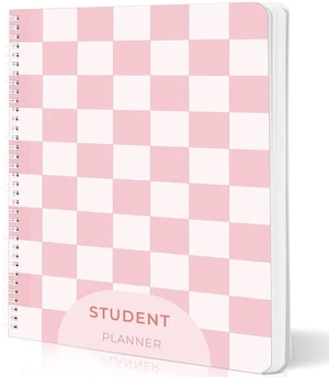Cute School Planner 2026-2027, Pink Checker Pattern Student Organizer, Jul. 2026 - Jun. 2027, 8.5" x 11", Weekly & Monthly Agenda for Middle and High School Cute School Planner 2026-2027, Pink Checker Pattern Student Organizer, Jul. 2026 - Jun. 2027, 8.5" x 11", Weekly & Monthly Agenda for Middle and High School