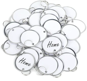 200 Pack Key Tags 1.5 Inch Round Key Chain Tags Writable White Paper Labels with Metal Edges and Split Rings Sturdy Lightweight Key Item Identifiers 200 Pack Key Tags 1.5 Inch Round Key Chain Tags Writable White Paper Labels with Metal Edges and Split Rings Sturdy Lightweight Key Item Identifiers