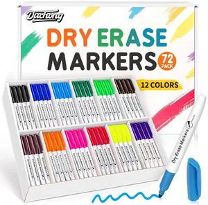 72 Count Dry Erase Markers Bulk, 12 Assorted Colors, Fine Tip Whiteboard Markers, Dry Erase Pens Bulk Pack for Classroom Home, Back to School Supplies 72 Count Dry Erase Markers Bulk, 12 Assorted Colors, Fine Tip Whiteboard Markers, Dry Erase Pens Bulk Pack for Classroom Home, Back to School Supplies