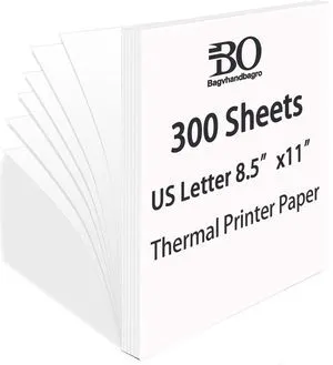 Thermal Paper 8.5 x 11 In for Thermal Printers, 300Pcs, Inkless Printing US Letter Size Single Thermal Printing Paper, Quick-Dry, Inkless Printing for N80, PD-A4, Most Inkless and Portable Printers Thermal Paper 8.5 x 11 In for Thermal Printers, 300Pcs, Inkless Printing US Letter Size Single Thermal Printing Paper, Quick-Dry, Inkless Printing for N80, PD-A4, Most Inkless and Portable Printers