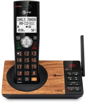 CL82167 Cordless Phone with Answering Machine, Call Blocking, Caller ID Announcer, Intercom and Long Range, Black & Wood Grain Finish CL82167 Cordless Phone with Answering Machine, Call Blocking, Caller ID Announcer, Intercom and Long Range, Black & Wood Grain Finish