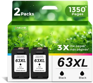 63XL Black Ink Cartridges Replacement for HP 63 XL HP63XL (2-Pack) Work with HP63 3830 4650 4652 4655 5200 5252 5255 5258 4520 4512 1112 2132 3630 3632 3631 2130 4510 4654 Printers 2 BK 63XL Black Ink Cartridges Replacement for HP 63 XL HP63XL (2-Pack) Work with HP63 3830 4650 4652 4655 5200 5252 5255 5258 4520 4512 1112 2132 3630 3632 3631 2130 4510 4654 Printers 2 BK