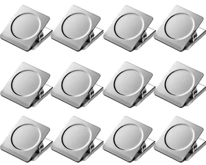 Magnetic Clips 1.5 inch, 12 Pack Heavy Duty Magnet Metal Clips for Hanging, Strong Magnet Clip for Whiteboard, Fridge, Classroom, Refrigerator Magnetic Clips 1.5 inch, 12 Pack Heavy Duty Magnet Metal Clips for Hanging, Strong Magnet Clip for Whiteboard, Fridge, Classroom, Refrigerator