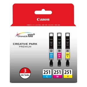 CLI-251 Genuine Three Color Multi Pack, Compatible with MG6320, iP7220 & MG5420, MX922, MG7120, MG6420, MG5520, iX6820, iP8720, MG7520, MG6620, and MG5620 (Optional) Printers CLI-251 Genuine Three Color Multi Pack, Compatible with MG6320, iP7220 & MG5420, MX922, MG7120, MG6420, MG5520, iX6820, iP8720, MG7520, MG6620, and MG5620 (Optional) Printers