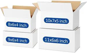 Assorted-Sizes-Shipping-Boxes-40-Pack: 8x6x4 & 9x6x4 & 10x7x5 & 11x6x6 Small-Shipping-Boxes-Mailers, White Corrugated-Cardboard-Boxes-for-Packing-Small-Business Mailing Assorted-Sizes-Shipping-Boxes-40-Pack: 8x6x4 & 9x6x4 & 10x7x5 & 11x6x6 Small-Shipping-Boxes-Mailers, White Corrugated-Cardboard-Boxes-for-Packing-Small-Business Mailing