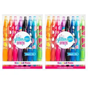 Glitter Gel Smens (2 Pack) - Gourmet Scented Pens, Colored Glitter Gel Ink, Medium Point, 8 Count Glitter Gel Smens (2 Pack) - Gourmet Scented Pens, Colored Glitter Gel Ink, Medium Point, 8 Count