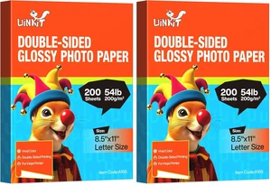 200 Sheets Double Sided Photo Paper Glossy 8.5x11 54lbs Inkjet for Dye Ink 200Gsm Value Bulk Pack Picture 8.5 x 11 9.5Mil for Inkjet Printing Printer (200sheets, 8.5x11) (Pack of 2) 200 Sheets Double Sided Photo Paper Glossy 8.5x11 54lbs Inkjet for Dye Ink 200Gsm Value Bulk Pack Picture 8.5 x 11 9.5Mil for Inkjet Printing Printer (200sheets, 8.5x11) (Pack of 2)