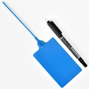 100 Plastic Shipping Tags - Waterproof, Writable, Hanging Tags with One Marker Pen (Navy Blue) 100 Plastic Shipping Tags - Waterproof, Writable, Hanging Tags with One Marker Pen (Navy Blue)
