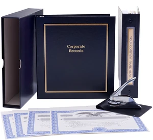 Not for Profit Corporate Kit (Black) - Binder, Slipcase, Stock Certificates, Index Tabs & Metal Corporate Seal Not for Profit Corporate Kit (Black) - Binder, Slipcase, Stock Certificates, Index Tabs & Metal Corporate Seal