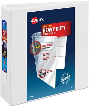 Heavy-Duty View 3 Ring Binder, 3" One Touch Slant Rings, White, Perfect Trading Card Binder (79793) Heavy-Duty View 3 Ring Binder, 3" One Touch Slant Rings, White, Perfect Trading Card Binder (79793)