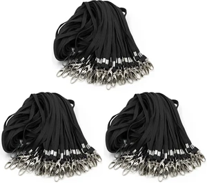 300 Pack Lanyards Bulk Black Lanyard for Office Id Badges Flat Lanyard with Badge Clip Swivel Hook (300 Pack, Black) 300 Pack Lanyards Bulk Black Lanyard for Office Id Badges Flat Lanyard with Badge Clip Swivel Hook (300 Pack, Black)