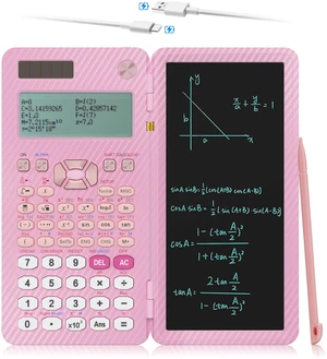 Pink Scientific Calculator with Notepad for Students552 Functions Type-C Rechargeable Solar Math Calculator, 5-Line Display, Cute School Supplies for Middle, High School & College Students Pink Scientific Calculator with Notepad for Students552 Functions Type-C Rechargeable Solar Math Calculator, 5-Line Display, Cute School Supplies for Middle, High School & College Students