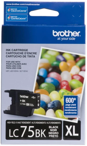 Genuine High Yield Black Ink Cartridge, LC75BK, Replacement Black Ink, Page Yield Up to 600 Pages, LC75 Genuine High Yield Black Ink Cartridge, LC75BK, Replacement Black Ink, Page Yield Up to 600 Pages, LC75