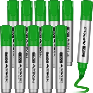 10 Pack Jumbo Permanent Markers Chisel Tip Quick Dry Grass Green Waterproof, Large Big Poster Pens Bulk for Office, Logistics Company and More 10 Pack Jumbo Permanent Markers Chisel Tip Quick Dry Grass Green Waterproof, Large Big Poster Pens Bulk for Office, Logistics Company and More