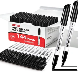 Chisel Tip Dry Erase Markers, 144 Pack, Black 1s Quickly Dry, Low Odor, Ideal for Office, Meetings & Team Use, Featuring Versatile Lines and Quick-Dry Formula Chisel Tip Dry Erase Markers, 144 Pack, Black 1s Quickly Dry, Low Odor, Ideal for Office, Meetings & Team Use, Featuring Versatile Lines and Quick-Dry Formula