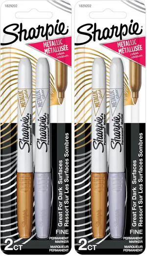 Metallic Fine Point Permanent Marker, Assorted Colors, 1829202, 2 Count (Pack of 2) Metallic Fine Point Permanent Marker, Assorted Colors, 1829202, 2 Count (Pack of 2)