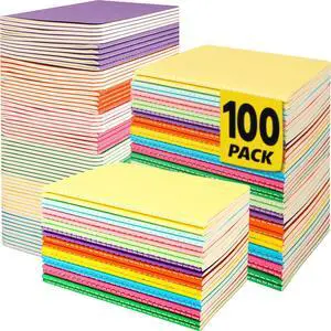 100 Pack Small Mini Notebook Bulk, 3.5x5.5 Lined Pocket Notebook with Colored Cover, 10 Colors 24 Sheets (48 Pages) Small Journals for Traveler, Students, School Supplies 100 Pack Small Mini Notebook Bulk, 3.5x5.5 Lined Pocket Notebook with Colored Cover, 10 Colors 24 Sheets (48 Pages) Small Journals for Traveler, Students, School Supplies