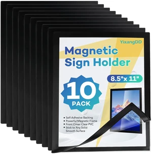 10 Pack Magnetic Sign Holder 8.5 x 11, Magnetic Paper Holder Magnetic Self-Adhesive Document Holder, Clear PVC Poster Frame for Wall, Window, Office and Classroom 10 Pack Magnetic Sign Holder 8.5 x 11, Magnetic Paper Holder Magnetic Self-Adhesive Document Holder, Clear PVC Poster Frame for Wall, Window, Office and Classroom