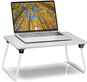 Foldable Lap Desk Laptop Stand Bed Desk Table Tray, Breakfast Serving Tray, Portable & Lightweight Mini Table, Lap Tablet Desk for Sofa Couch Floor - White Foldable Lap Desk Laptop Stand Bed Desk Table Tray, Breakfast Serving Tray, Portable & Lightweight Mini Table, Lap Tablet Desk for Sofa Couch Floor - White